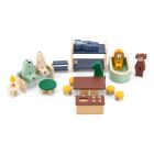 Holz Spielhaus mit Tierfiguren und Zubehör