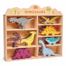 Holz Spielfiguren 'Dinosaurier' 8-teilig im Display von Tender Leaf Toys