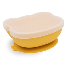 Schüssel 'Stickie Bowl' mit Deckel Bär gelb von we might be tiny
